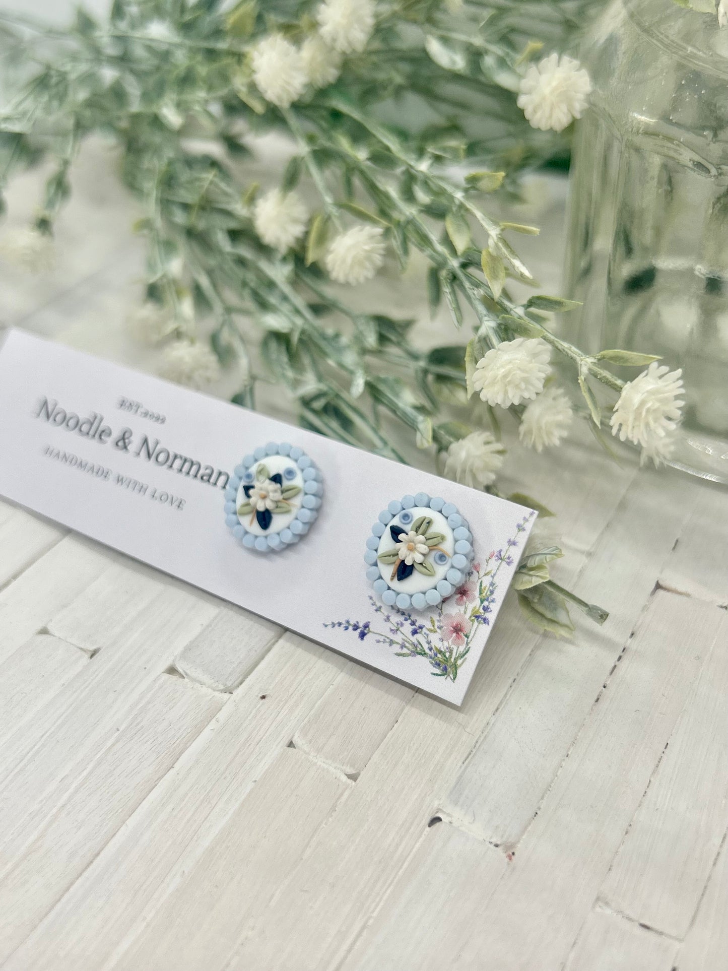 Oval Floral Studs