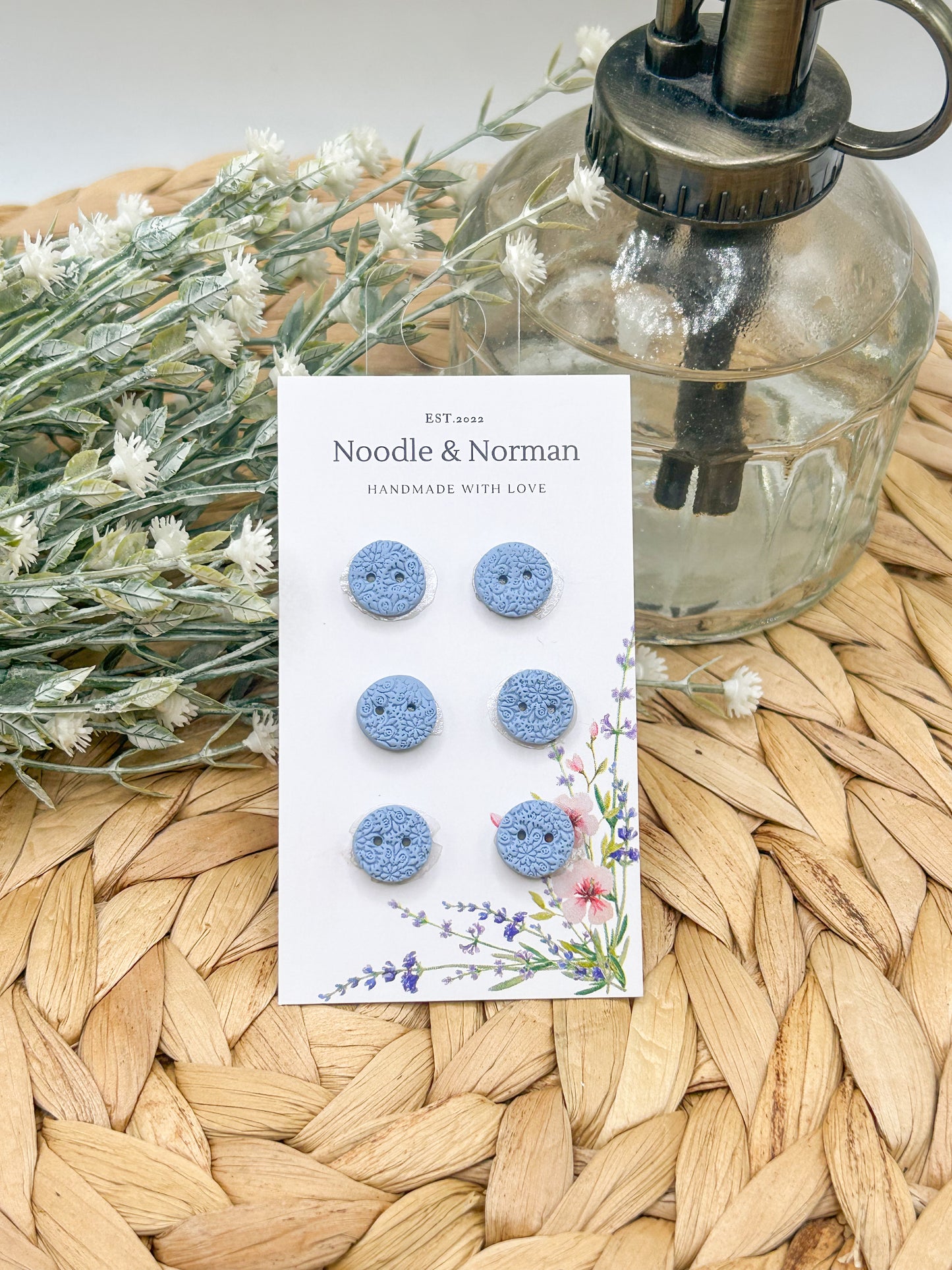 Pale Blue Buttons