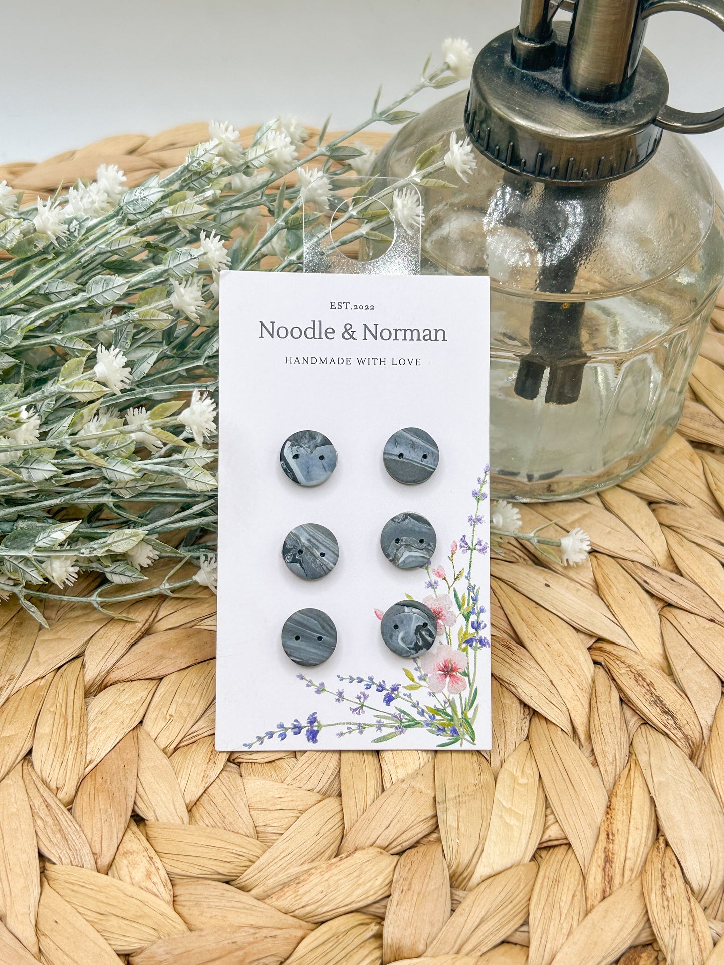 Black Marble Buttons