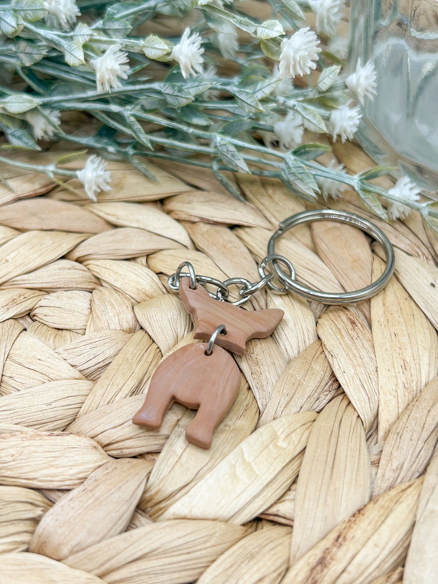 Dog outline Keyring