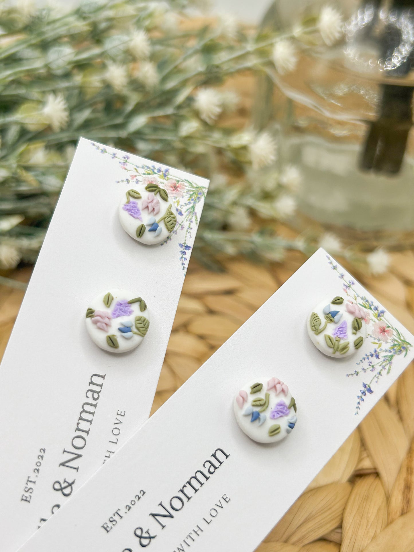 Floral Pattern Stud