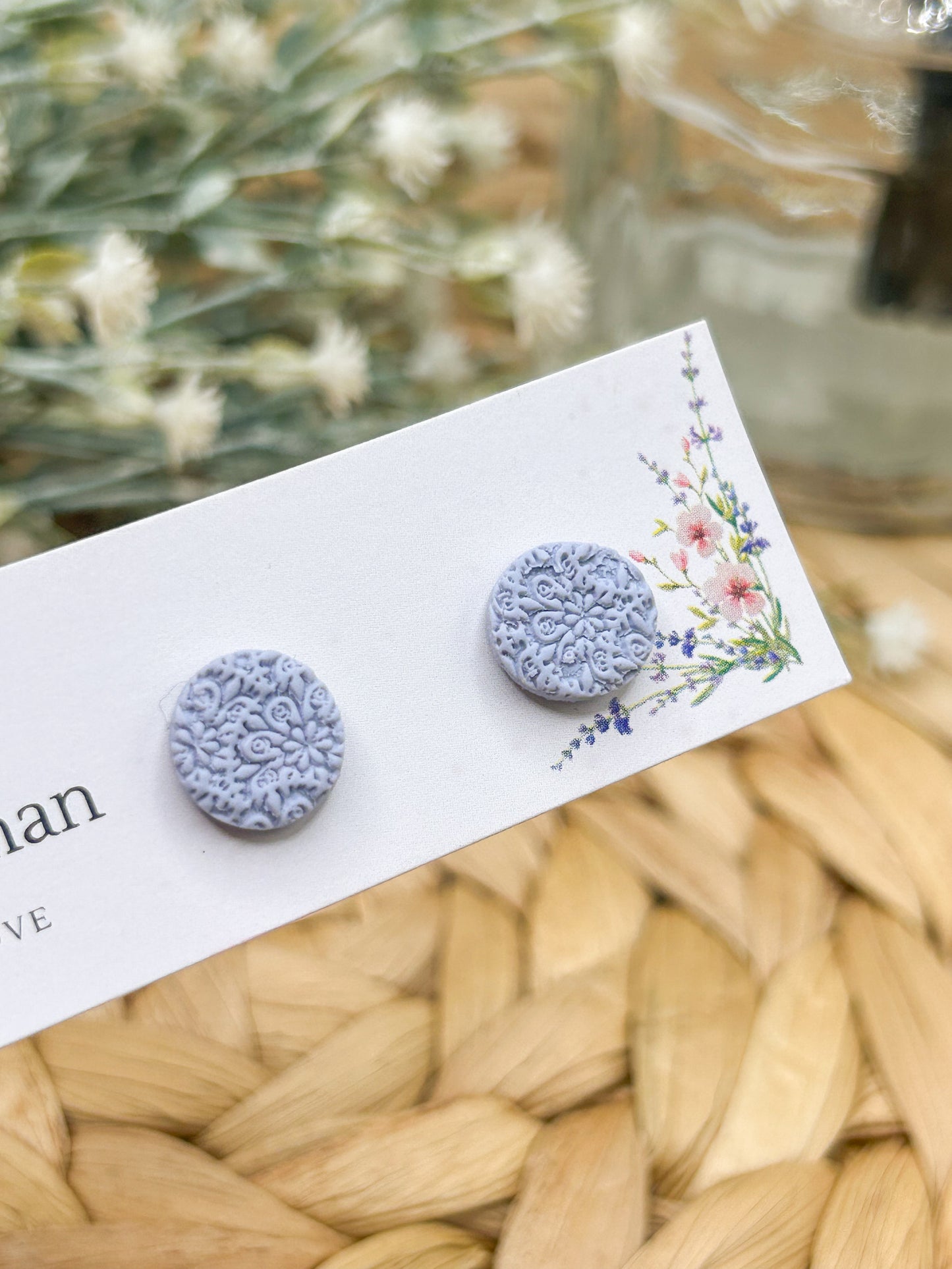 Lilac Stamped Studs