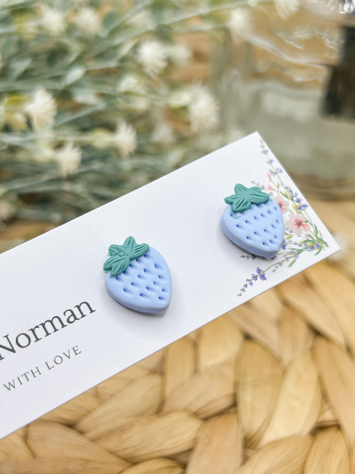 Blue Strawberry Studs