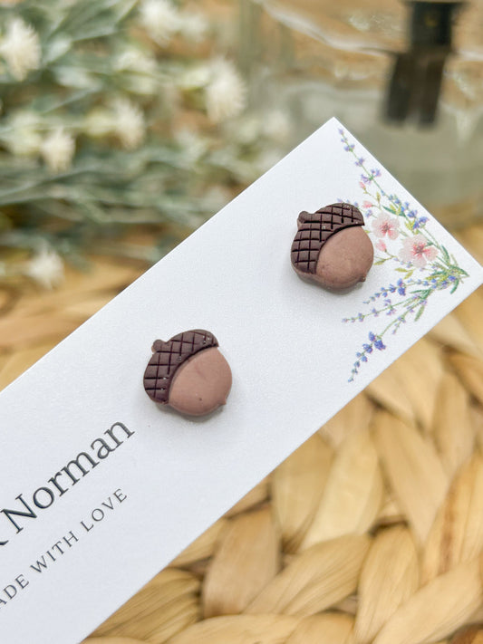 Tiny Acorn Studs