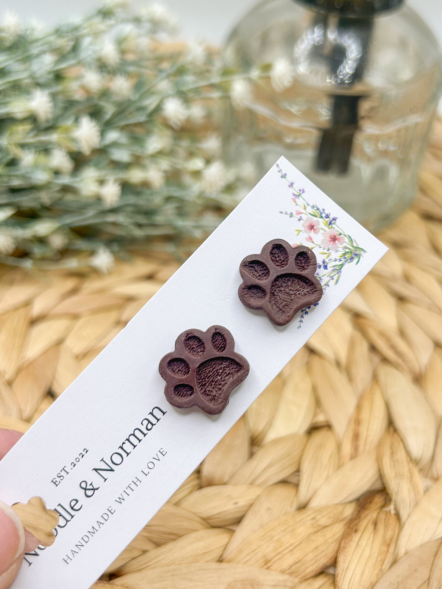 Paw Print Studs