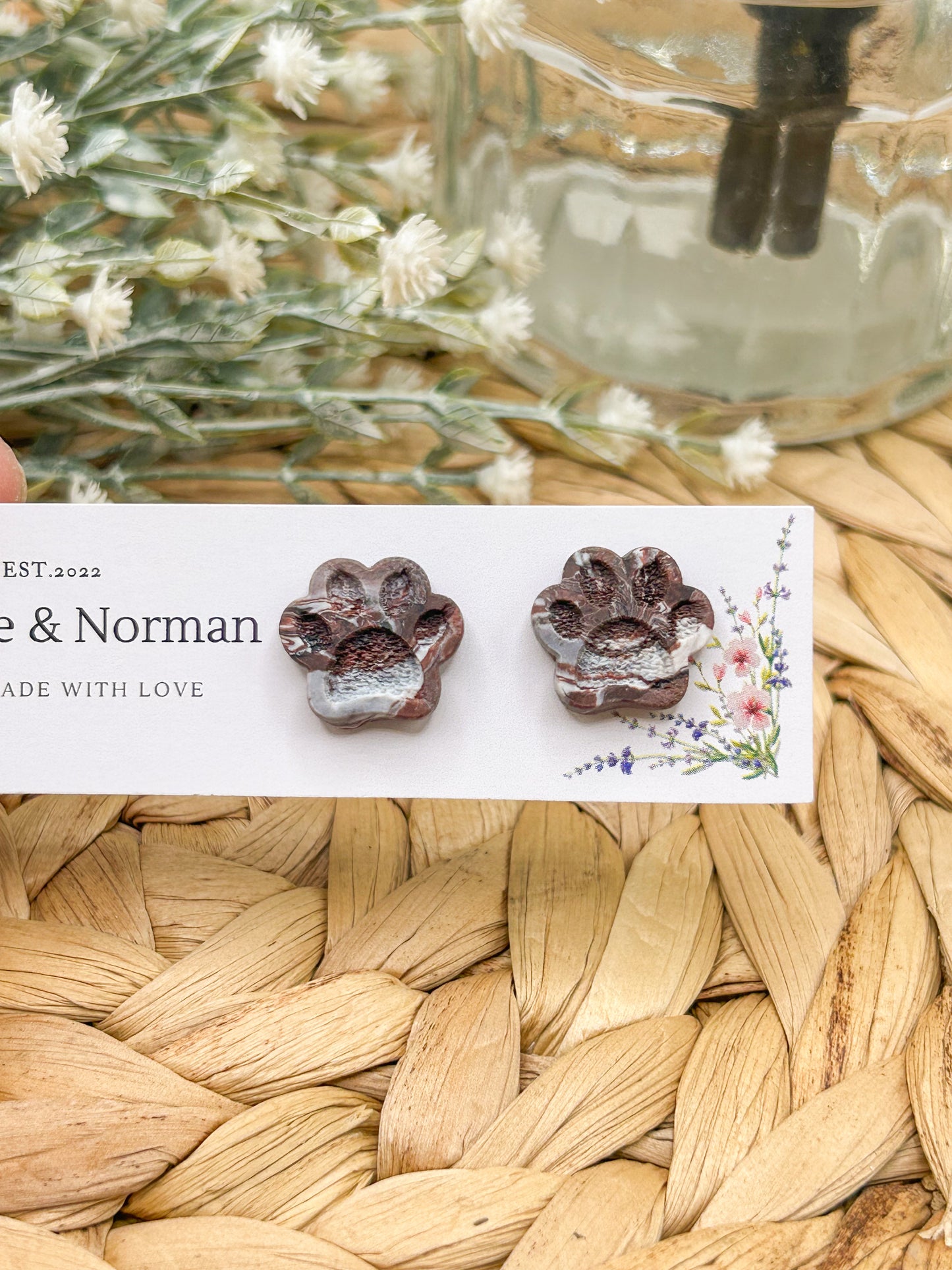 Paw Print Studs