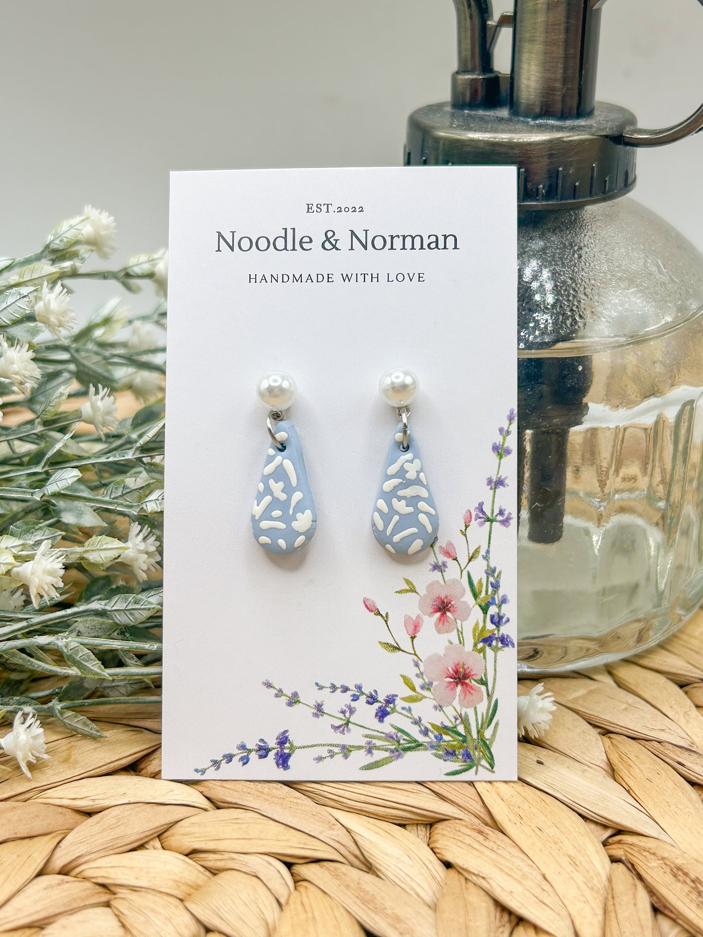 Handpainted Floral Dangles