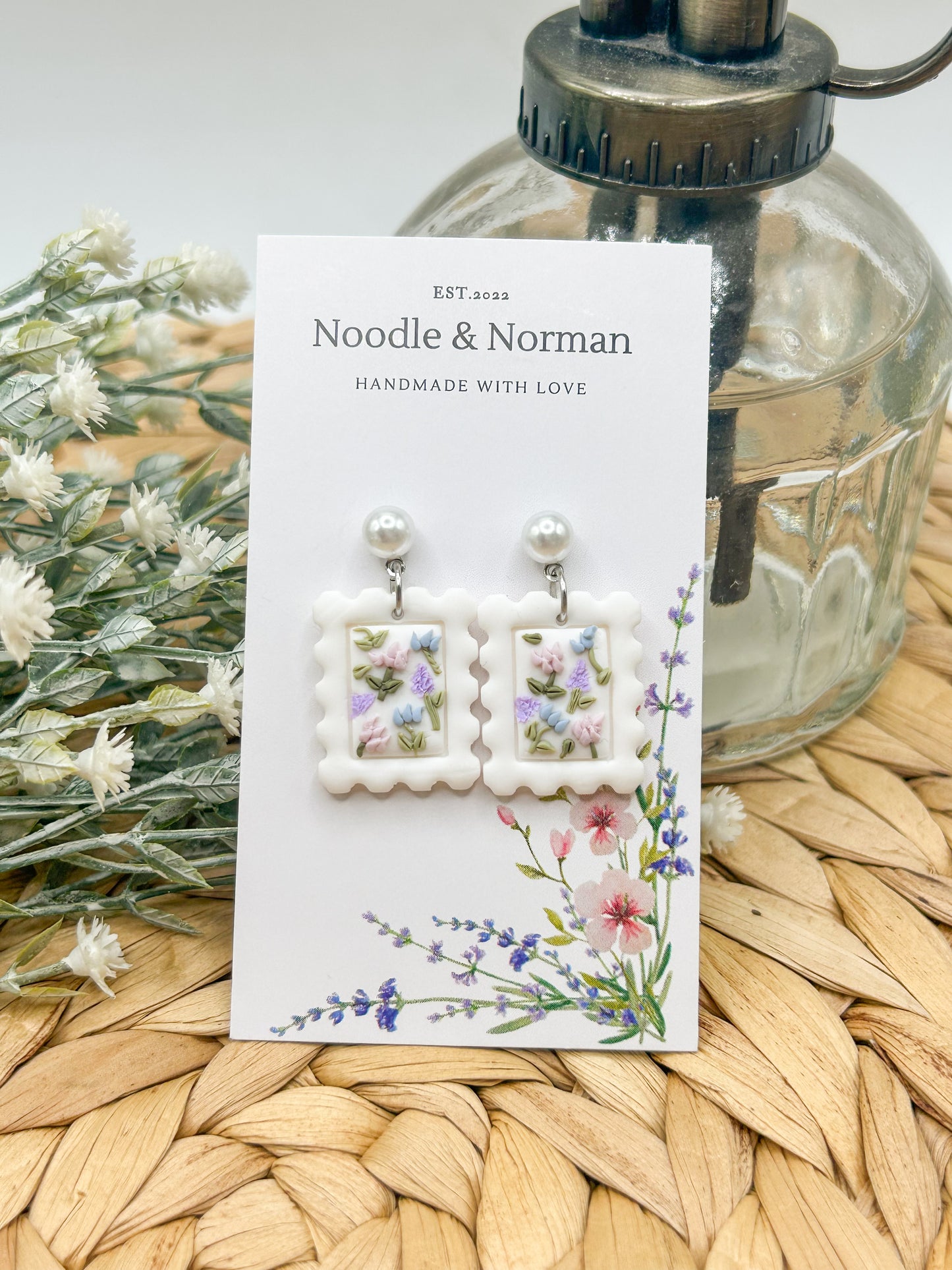 Lilac Floral Dangles