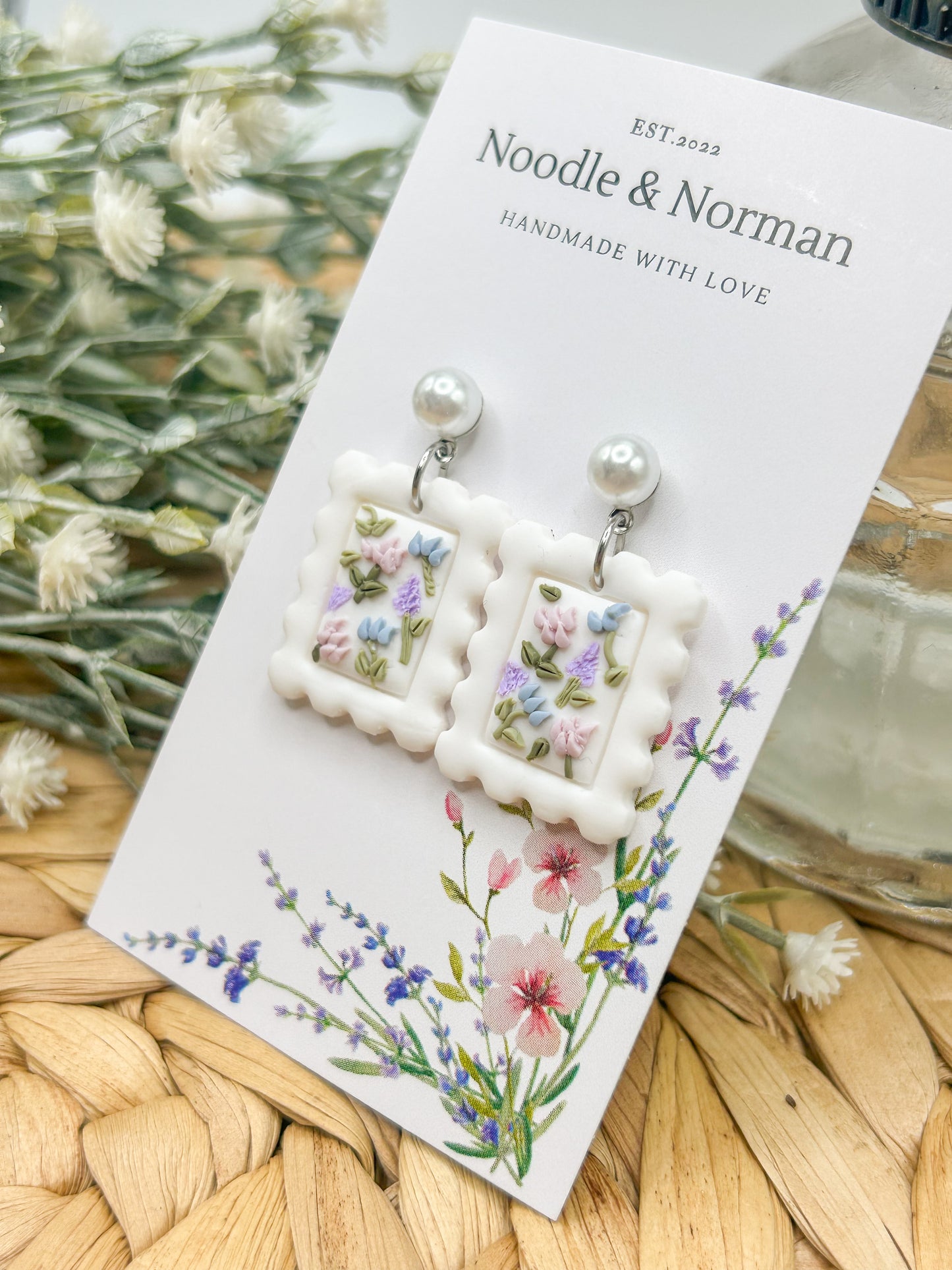 Lilac Floral Dangles