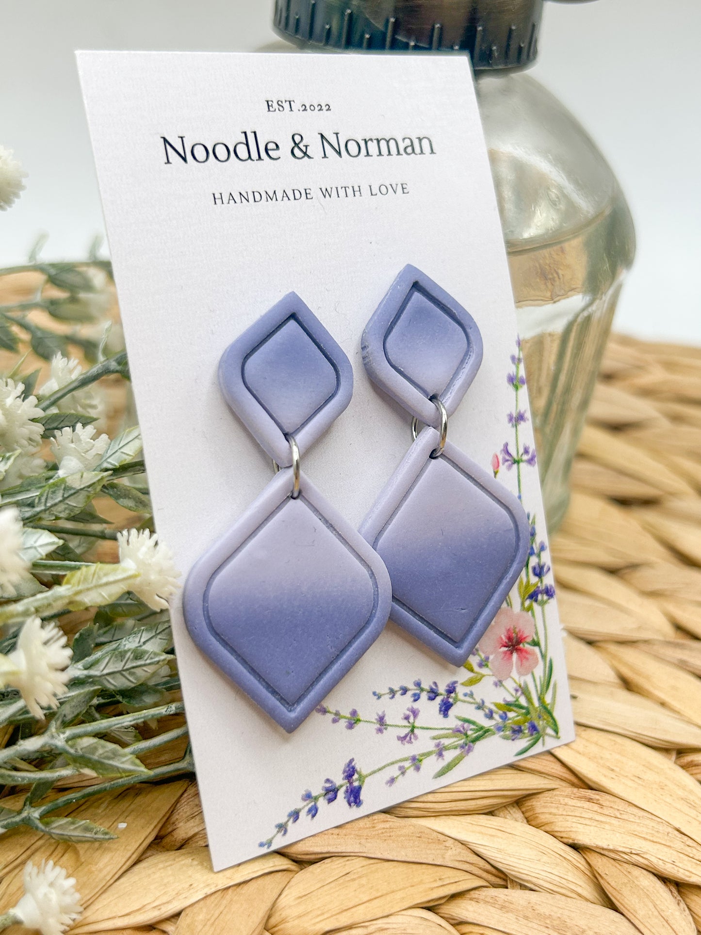 Purple Ombre Statement Earrings