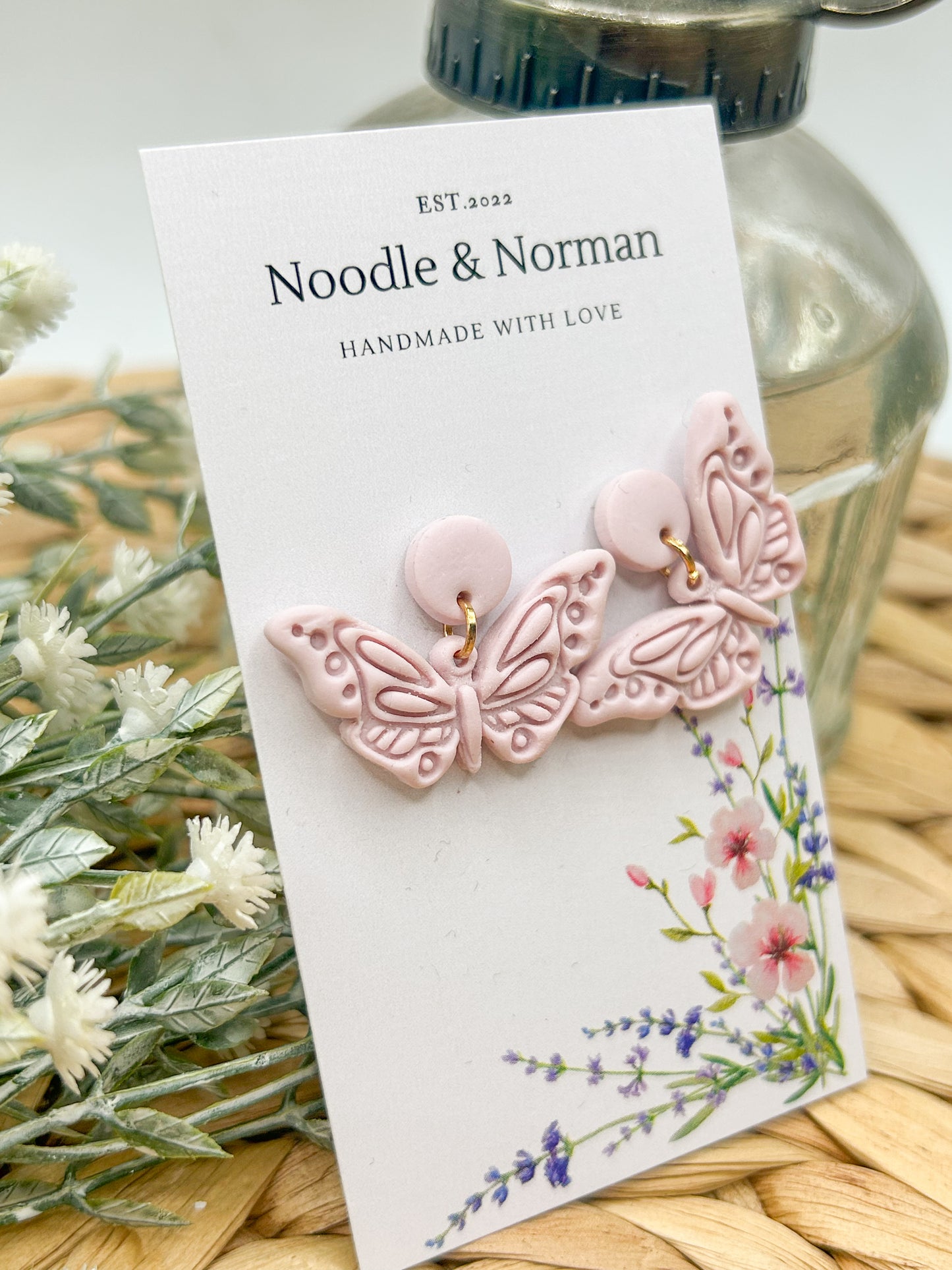 Pink Butterfly Earrings