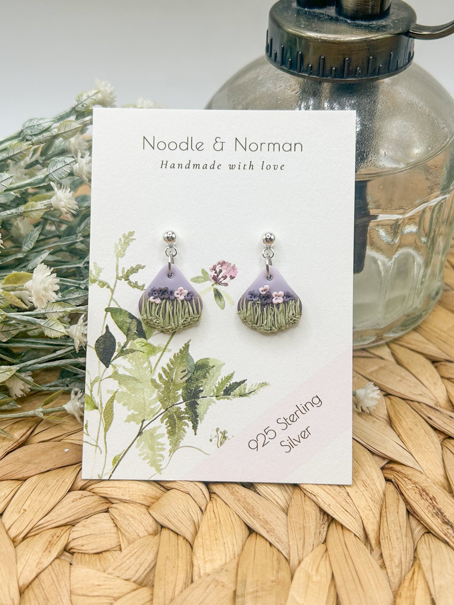 Purple Wildflower Dangles