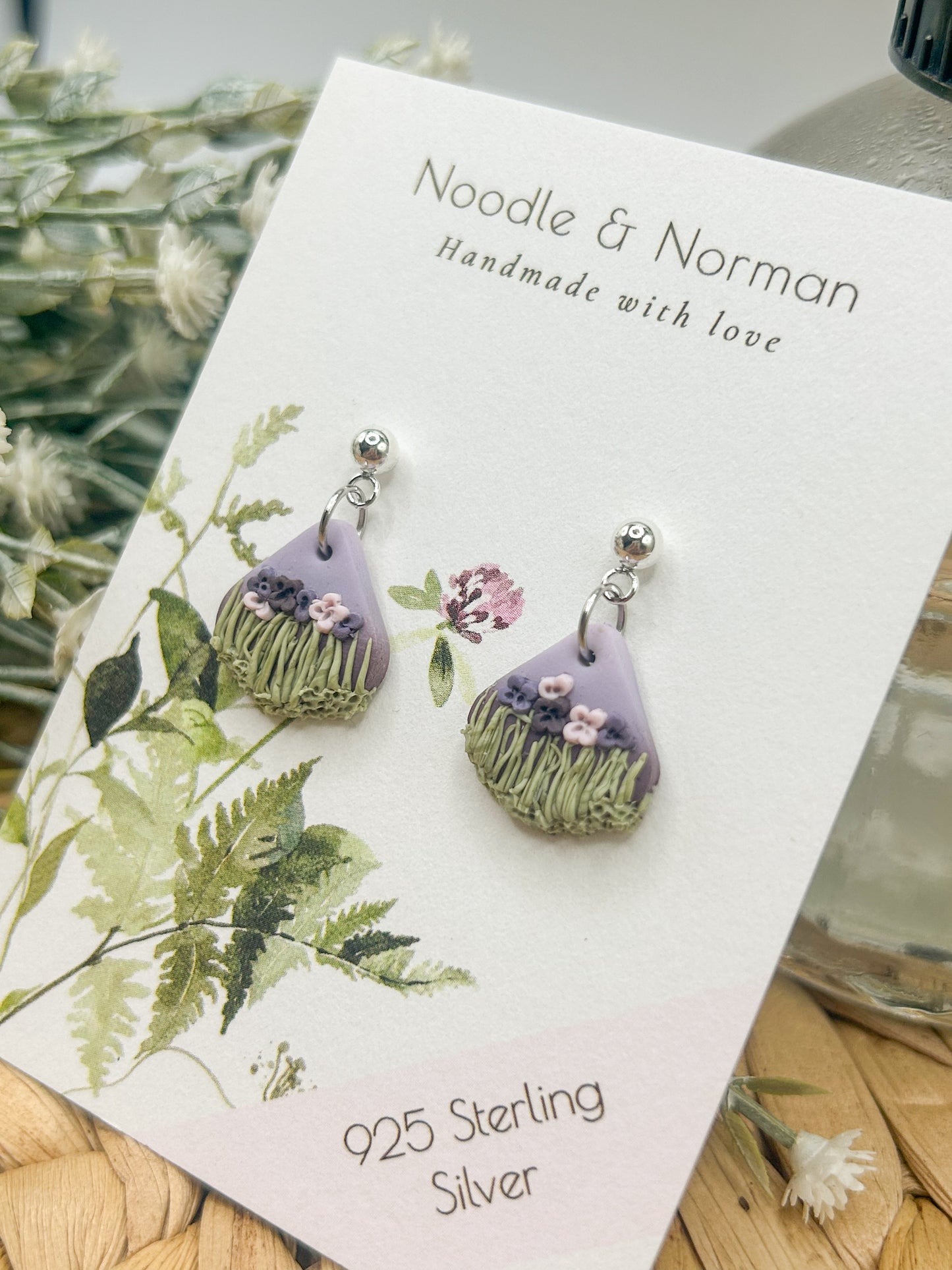 Purple Wildflower Dangles